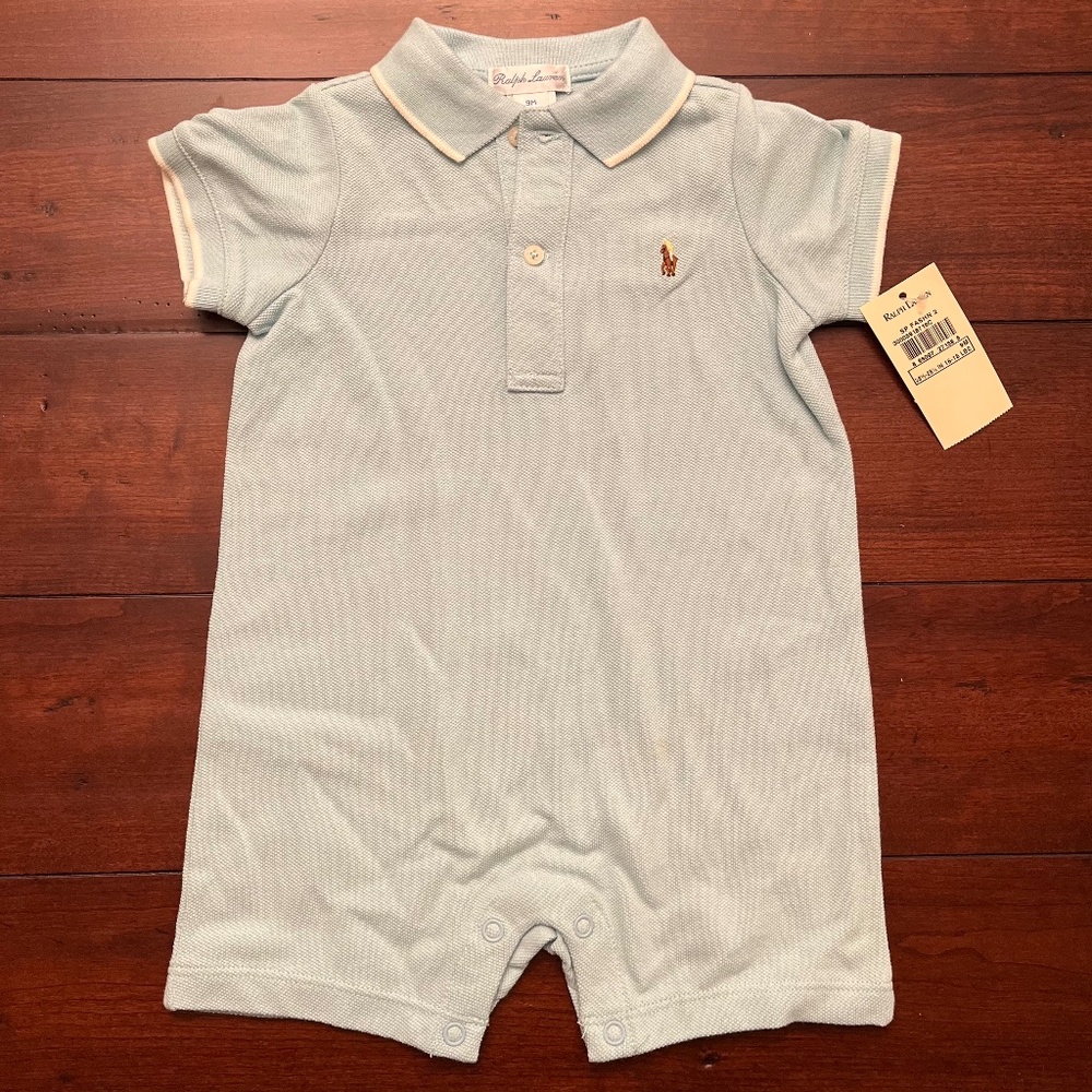 Ralph Lauren Infant Cotton Mesh Polo Shortall